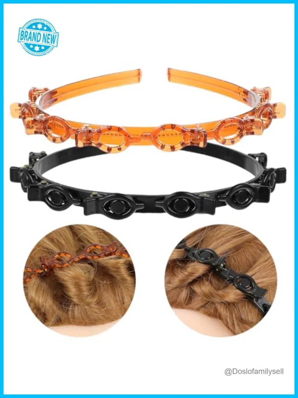 Professional Bangs Hairstyle Hair Clip Headband with 8 Clips Weave Tool